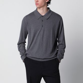 John Smedley Gray Finchley polo in cotton