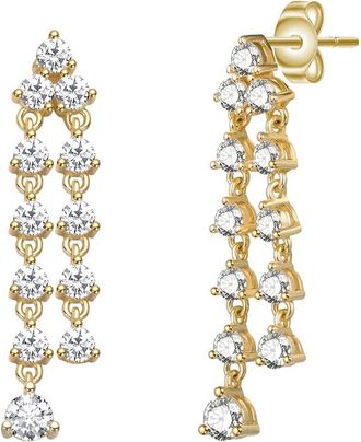 Rachel Glauber 14K Plated Cz Drop Earrings