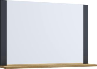 ebuy24 Espejo De Ba&ntilde;o Vcm Sin Marco Espejo De Pared Dise&ntilde;o Delgado Dimensiones Aprox. Al. 55 X An. 60 X T. 17 Cm Espejo De Pared - Lendas (antracita / Roble 