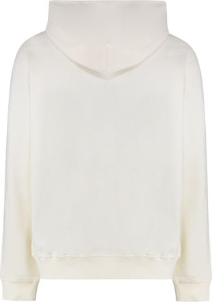 Rick Owens Mens Jason Full-Zip Hoodie Cream Cotton Top