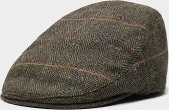 Barbour Mens Windowpane check and herringbone driver cap