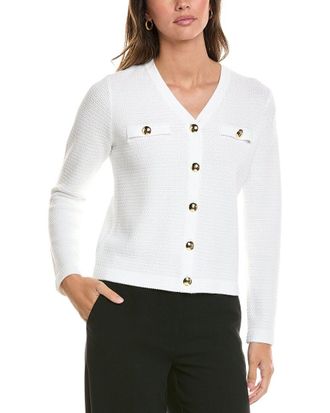 St. John French Iconic Inspired Knit V-Neck Cardigan