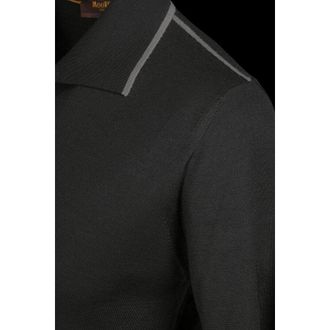 Moorer MenS Black Contrast Collar Sweater, Size 58