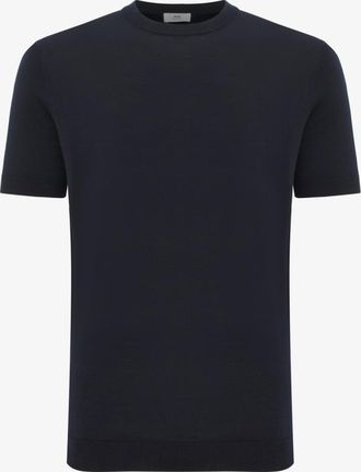 Gentiluomo Gebreid T-shirt | Donkerblauw