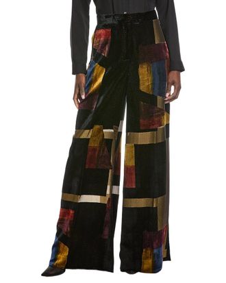 Akris Floretta Velvet Silk-Blend Pant