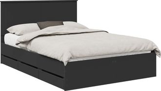 vidaXL Estructura De Cama Negro 140 X 190 Cm Madera Ingenieril Vidaxl