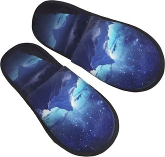 Generic Cotton Slippers Night Scene Fluffy Shoes Soft Slippers For Big Kid Indoor Adult M