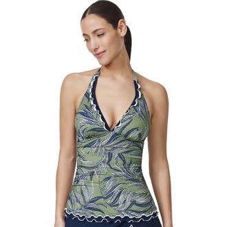 Gottex Palmita Halter Tankini Top in Dusk-Green at Nordstrom, Size 10