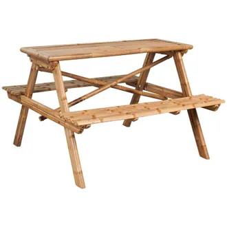 vidaXL Mesa De P&iacute;cnic De Bamb&uacute; 115x115x81 Cm Vidaxl