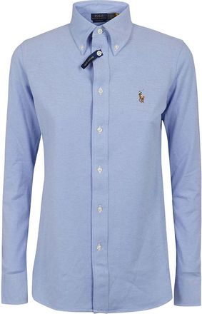 Polo Ralph Lauren Blauwe Dames Shirt Aw 24 - Dames - Overhemden - Blauw - L - Katoen - Overhemden