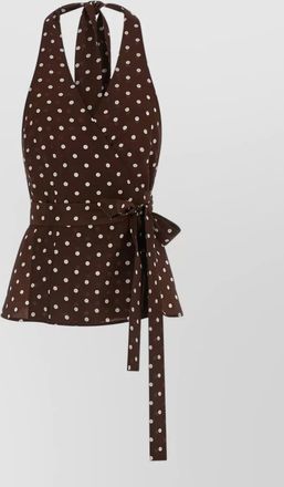 P.A.R.O.S.H. silk polka-dot halterneck wrap blouse