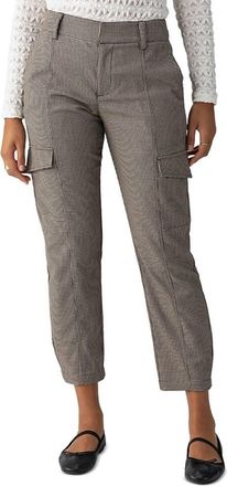 Sanctuary Polished Cargo Ankle Pant In Compact Houndstooth