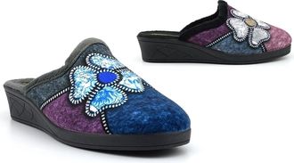 Generic Womens Wedge Heel Slippers Size 7 Ladies Slip On Slipper Size 4 Womens Wedge Heel Slipper Ladies Slip On Slippers Sizes 3-8 Black/Grey 5 UK