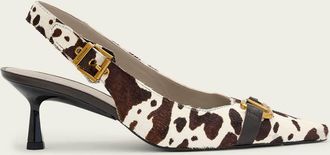 AllSaints Leather Hera Cowhide Slingback Shoes, Size: UK 4/ US 7/ EU 37