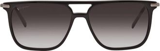 Ferragamo Salvatore Ferragamo Grey Rectangular Mens Sunglasses SF966S 001 57