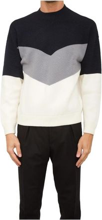 Emporio Armani Multicolor Ronde Hals Gebreide Pullover - Heren - Ronde hals truien - Veelkleurig - XL - Truien & Vesten