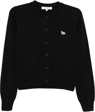 Maison Kitsun&eacute; Wool Baby Fox Cardigan - Black