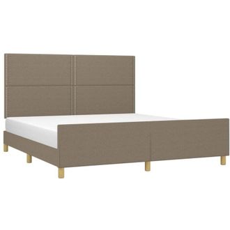 vidaXL Cama Sin Colch&oacute;n Tela Gris Taupe 180x200 Cm Vidaxl