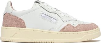 Autry White Medalist Suede Glitter Sneakers