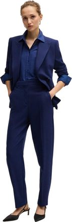 HUGO BOSS Tabitha-chinos met hoge taille voor dames (Blauw)