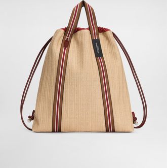 Dolce & Gabbana Essenza Backpack In Raffia - Man Backpacks And Fanny Packs Multi-colored Onesize