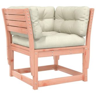 Berkfield Home Garden Sofa Armrest with Cushions Solid Wood Douglas in Brown