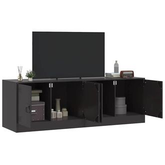 Berkfield Home TV Cabinets 2pcs Black 67x39x44 cm Steel | Size: 67 x 39 x 44 cm