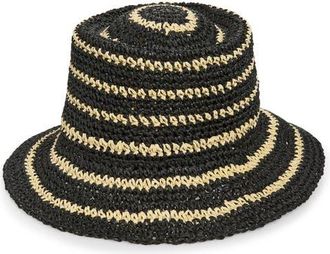 Nordstrom Stripe Packable Lantern Hat in Black Combo at Nordstrom