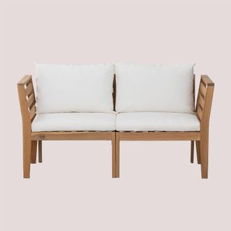 Sklum Sklum - Divano Da Giardino Componibile Filips 2 Pezzi Con Braccioli In Legno Di Acacia