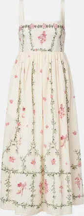 Agua Bendita Abito midi Barbara in cotone