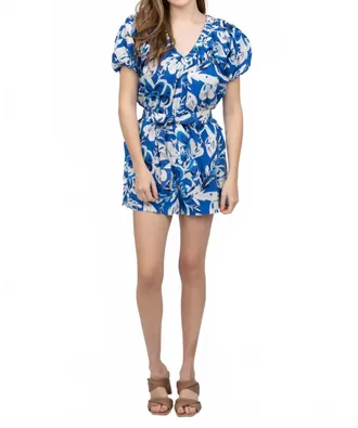 Cleobella Thalia Romper In Azure Print