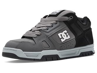 DC Stag Mens Skate Shoes Grey/Black/White : 12.5 D - Medium, Leather/Suede