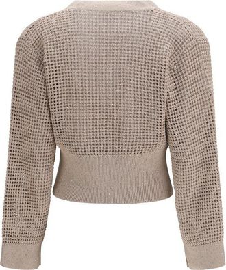 Brunello Cucinelli Womens Beige Cotton Cardigan Clothing