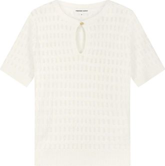 Fab By Fabienne Chapot Masja Pullover - Dames - Ronde hals truien - Beige - L - Leer - Truien & Vesten