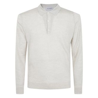 John Smedley Heren, Tops, Beige, Maat: XL Wol