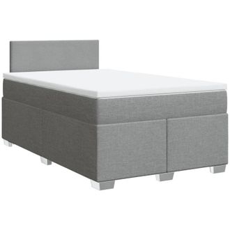 vidaXL Vidaxl - Cama Box Spring Con Colch&oacute;n Tela Gris Claro 120x200 Cm
