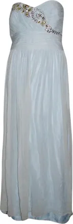 Marchesa Notte light-blue embellished strapless gown Size XL