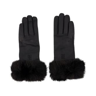 By Malene Birger Accessoires, Dames, Zwart, S, Leer, Genna Handschoenen