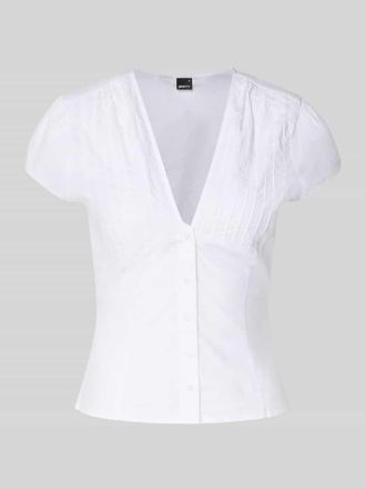 Gina Tricot Slim Fit Hemdbluse mit V-Ausschnitt in Weiss, Gr&ouml;&szlig;e XL