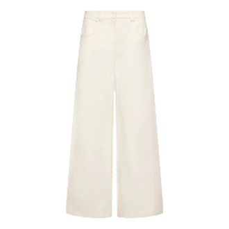 Marella Mllsaio Wijde Broek - Dames - Broeken - Wit - Maat: S Leer
