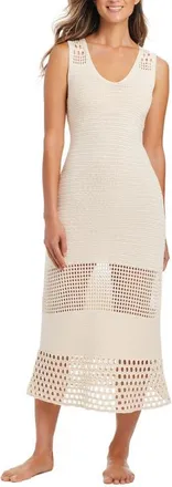 Bleu Rod Beattie Cover-Up Crochet Midi Dress in Natural at Nordstrom, Size Medium