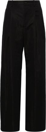 Wardrobe.NYC wide-leg tailored trousers - women - Cotton/Cotton/Polyamide - S - Black