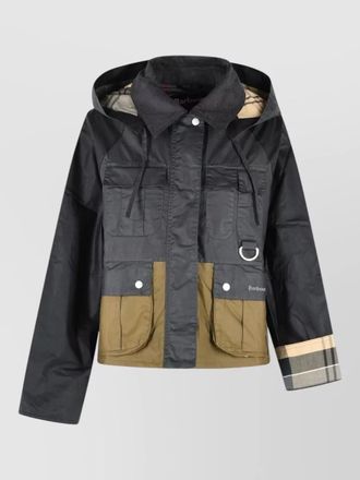 Barbour liza hooded waxed cotton jacket