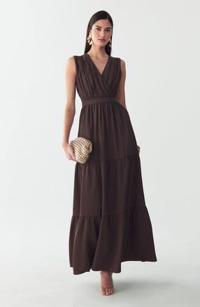 ST MRLO Grennan Maxi Dress in Chocolate at Nordstrom, Size 14