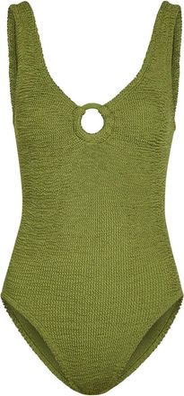 Hunza G Celine Crinkle Swimsuit - Green - One Size