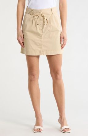 Boss Orange by Hugo Boss Varachute Belted Stretch Cotton Miniskirt in Open Beige at Nordstrom Rack, Size 18 (Similar To 14W)