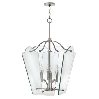 Netlighting Wingate 6 Light Large Ceiling Pendant Polished Antique Nickel E14 in Grey