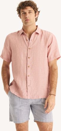 Nautica Mens Classic Fit Short-Sleeve Linen Shirt