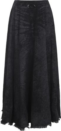 Diesel De-Hannie-Fsh Rok - Dames - Midirokken - Zwart - W26 - Katoen - Rokken