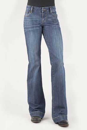 Stetson Womens Regular Fit Flared Leg Jean In Blue
